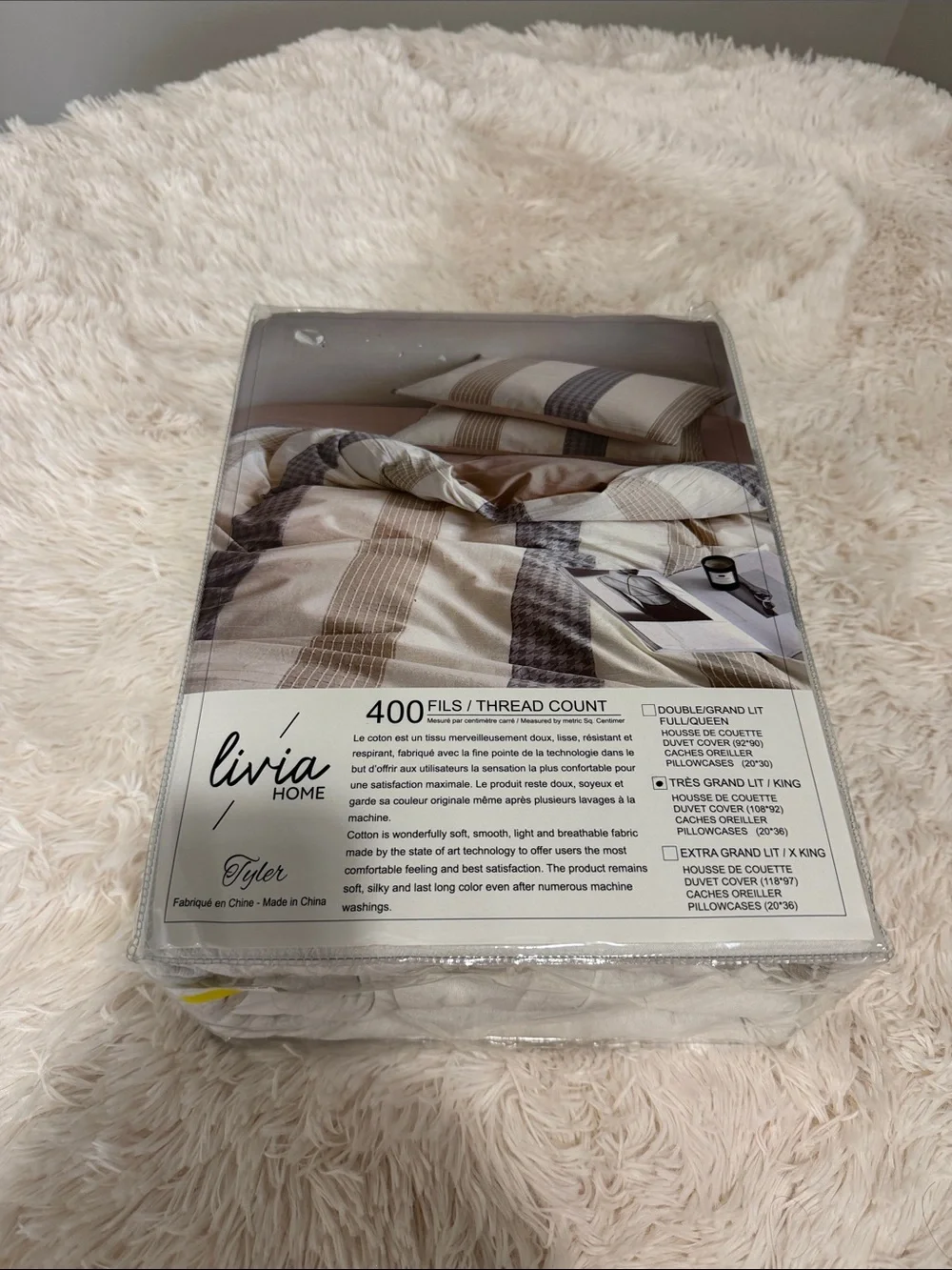 Livia Home 400 Fils Thread Count Size King .
